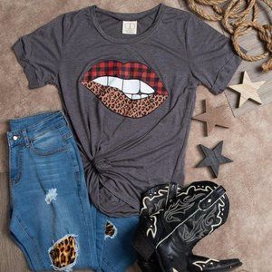 Women's short sleeve graphic tshirt grey New Small